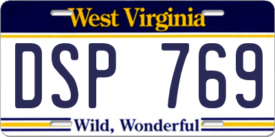 WV license plate DSP769