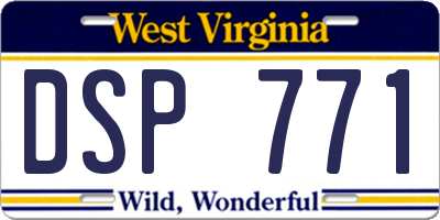 WV license plate DSP771