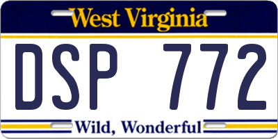 WV license plate DSP772