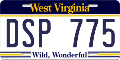WV license plate DSP775