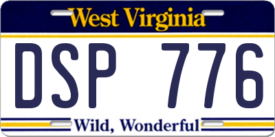 WV license plate DSP776