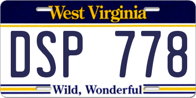WV license plate DSP778