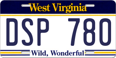 WV license plate DSP780