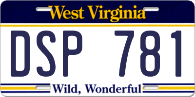 WV license plate DSP781