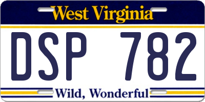 WV license plate DSP782