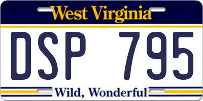 WV license plate DSP795