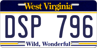 WV license plate DSP796