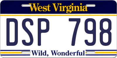WV license plate DSP798