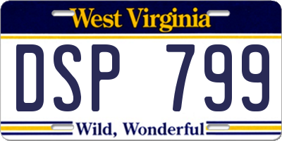 WV license plate DSP799
