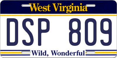 WV license plate DSP809