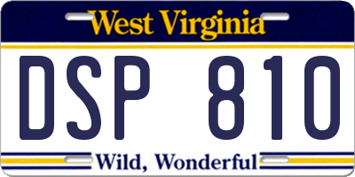 WV license plate DSP810