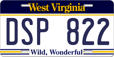 WV license plate DSP822
