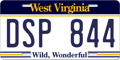 WV license plate DSP844