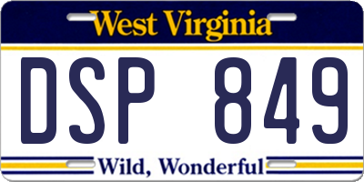 WV license plate DSP849
