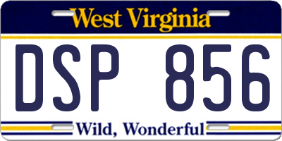 WV license plate DSP856