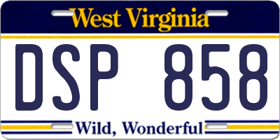 WV license plate DSP858