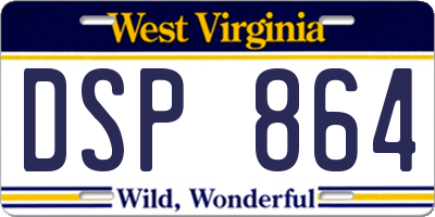 WV license plate DSP864
