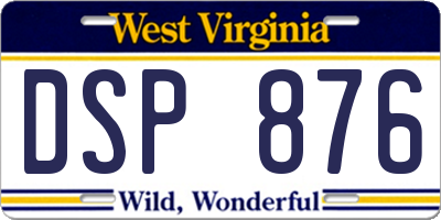 WV license plate DSP876