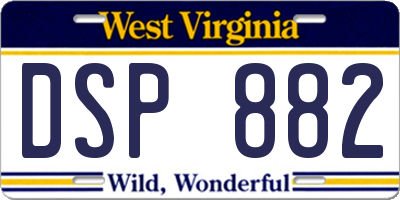 WV license plate DSP882