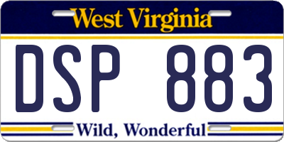 WV license plate DSP883