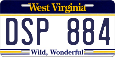 WV license plate DSP884