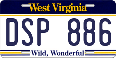 WV license plate DSP886