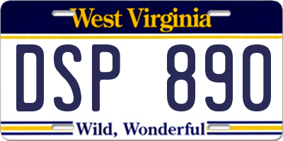 WV license plate DSP890