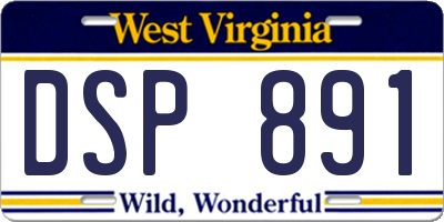 WV license plate DSP891
