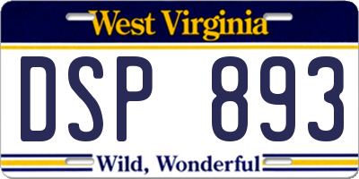WV license plate DSP893
