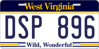 WV license plate DSP896