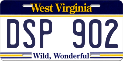 WV license plate DSP902