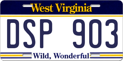 WV license plate DSP903