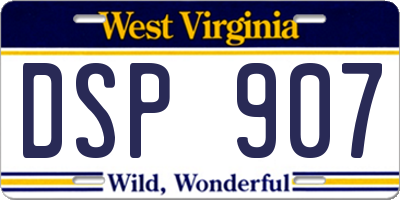 WV license plate DSP907