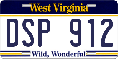 WV license plate DSP912