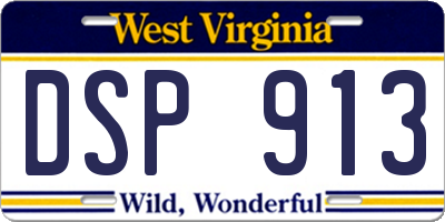 WV license plate DSP913