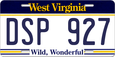 WV license plate DSP927