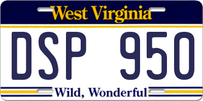WV license plate DSP950