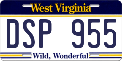 WV license plate DSP955