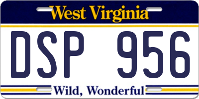 WV license plate DSP956