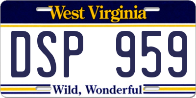 WV license plate DSP959