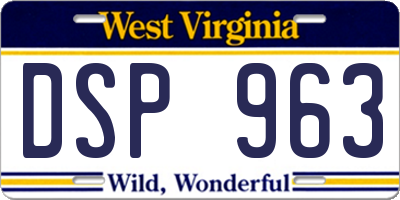 WV license plate DSP963