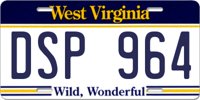 WV license plate DSP964