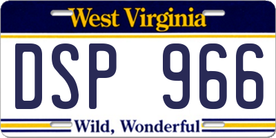 WV license plate DSP966