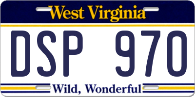 WV license plate DSP970
