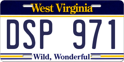 WV license plate DSP971