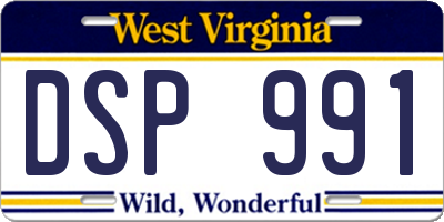 WV license plate DSP991