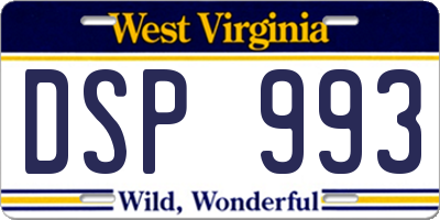 WV license plate DSP993