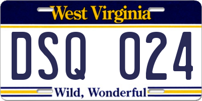 WV license plate DSQ024