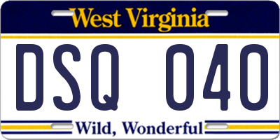 WV license plate DSQ040