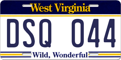 WV license plate DSQ044